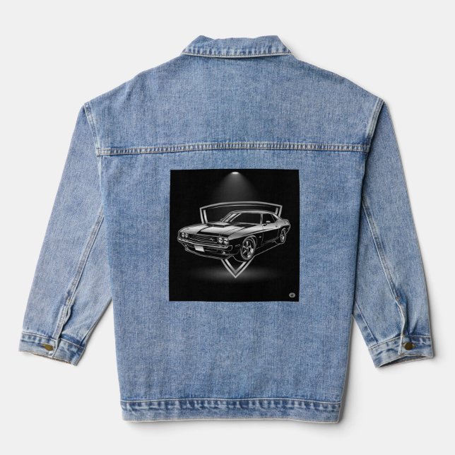 Muscle Car: Unleash the Beast Denim Jacket (Back)