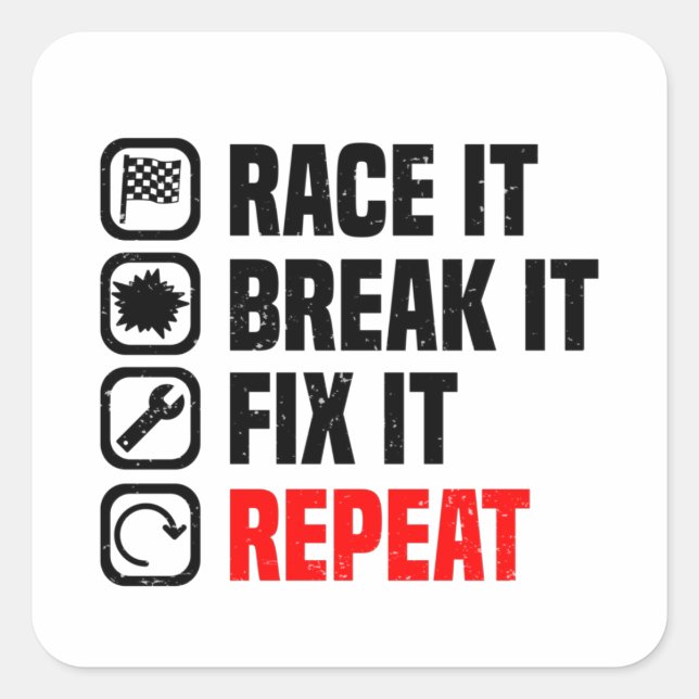 Muscle Car V8 Turbocharger Tuning Race Car Square Sticker (Front)