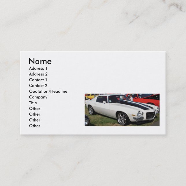 Muscle Cars Business Card (Front)