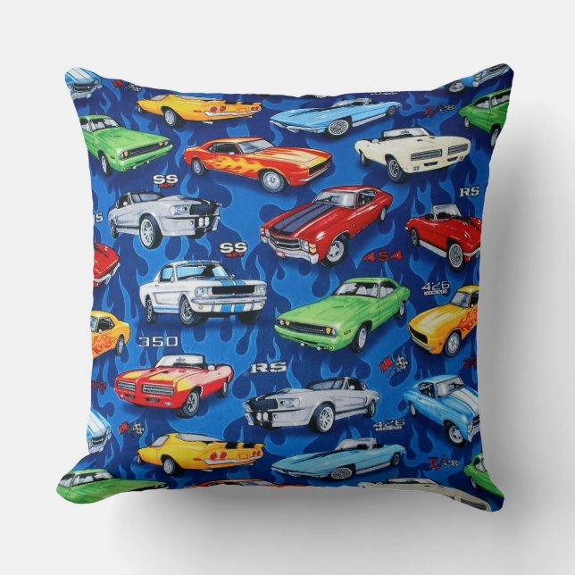 Muscle Cars Pattern Cushion (Front)