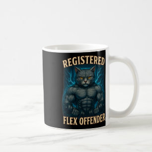 Muscle Cat Registered Flex Offender Funny Gym Meme Coffee Mug