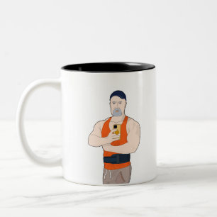 Muscle Daddy Taking a Selfie at the Gym Two-Tone Coffee Mug
