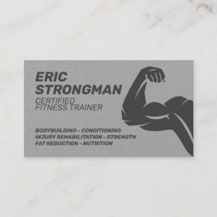 Muscle flex arm biceps illustration business card