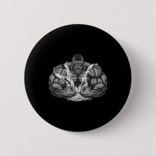 Muscle Gorilla Fitness Workout Gym For Lover Bodyb 6 Cm Round Badge