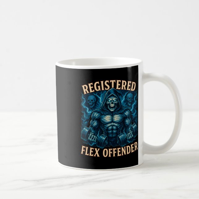 Muscle Grim Reaper Registered Flex Offender Funny  Coffee Mug (Right)