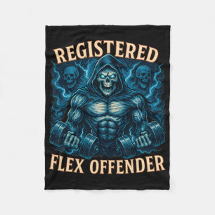 Muscle Grim Reaper Registered Flex Offender Funny Fleece Blanket