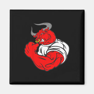 Muscle Gym Bull Deadlifting Humour Weightlifting W Magnet