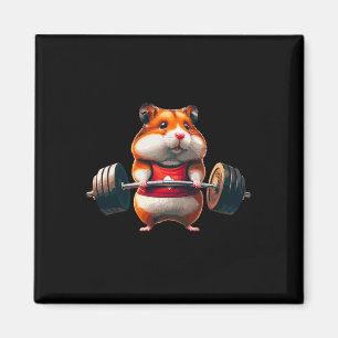 Muscle Gym Hamster Deadlifting Humour Weightliftin Magnet