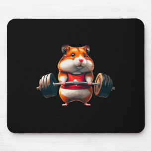 Muscle Gym Hamster Deadlifting Humour Weightliftin Mouse Mat