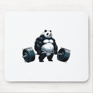 Muscle Gym Panda Bodybuilder Weightlifting Motivat Mouse Mat