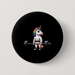Muscle Gym Unicorn Bodybuilder Tee Nerd Weightlift 6 Cm Round Badge