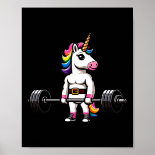 Muscle Gym Unicorn Bodybuilder Tee Nerd Weightlift Poster