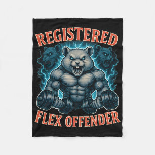Muscle Hamster Registered Flex Offender Funny Gym Fleece Blanket