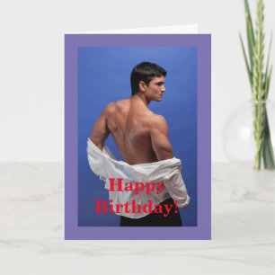 Muscle Male Birthday Card, 5" x 7" Folded Card