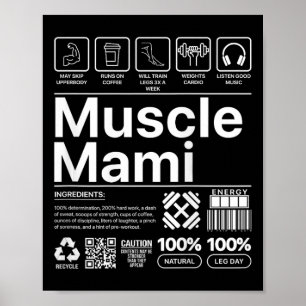 Muscle Mami And Mum Gym Workout Mother Funny Bodyb Poster
