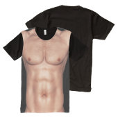 Muscle Man Six Pack Torso Light Skin All-Over Print T-Shirt (Front and Back)