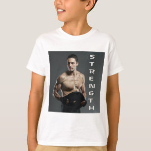 Muscle Man Strength Lift Weights Gym Workout T-Shirt