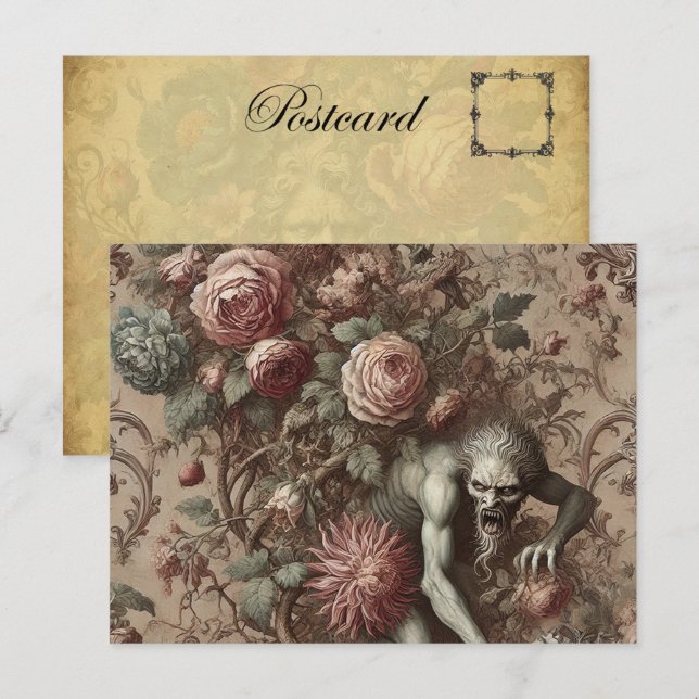 Muscle Memory – Gothic Victorian Floral Design Holiday Postcard (Front/Back)