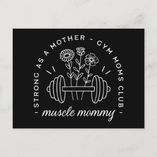 Muscle mommy gym mom strong mother funny postcard