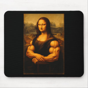 Muscle Mona Lisa Bodybuilder Weightlifting Gym And Mouse Mat