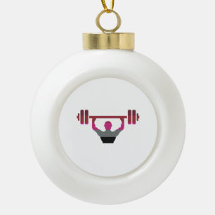 Muscle Pride Ceramic Ball Christmas Ornament