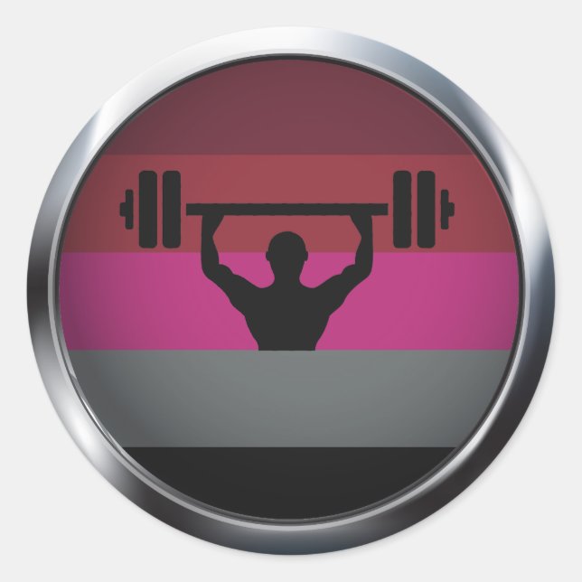MUSCLE PRIDE MEDALLION CLASSIC ROUND STICKER (Front)