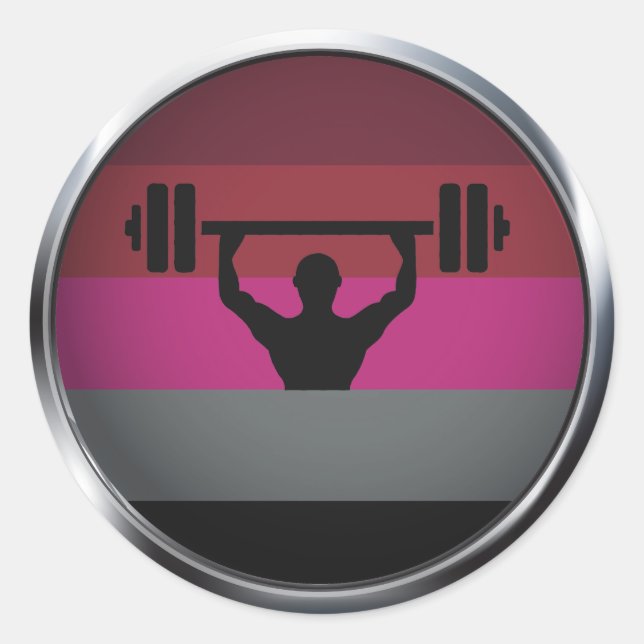 MUSCLE PRIDE MEDALLION CLASSIC ROUND STICKER (Front)