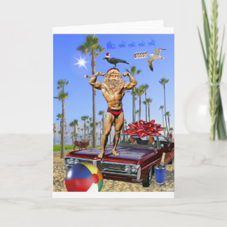 Muscle Santa Greeting Card
