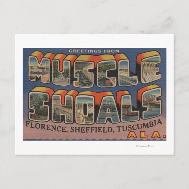 Muscle Shoals, Alabama - Large Letter Scenes Postcard (Front)
