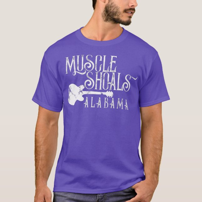 Muscle Shoals Alabama With Guitar Swampy Soul T-Shirt (Front)
