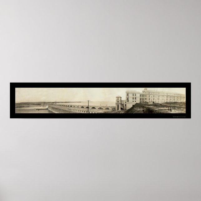 Muscle Shoals Dam Photo 1926 Poster (Front)