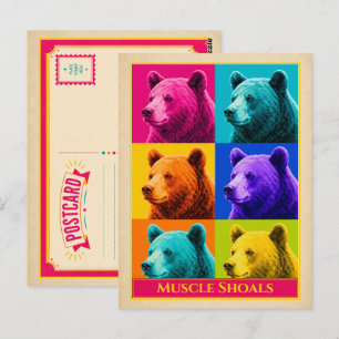 Muscle Shoals Postcard Alabama Black Bear Vintage