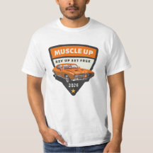Muscle up car logo t-shirt