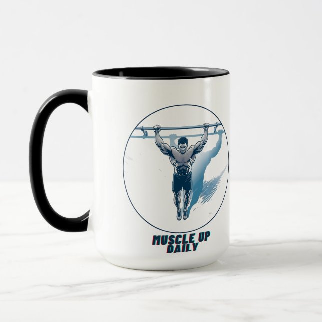 Muscle Up Daily – Motivational Fitness Mug (Left)