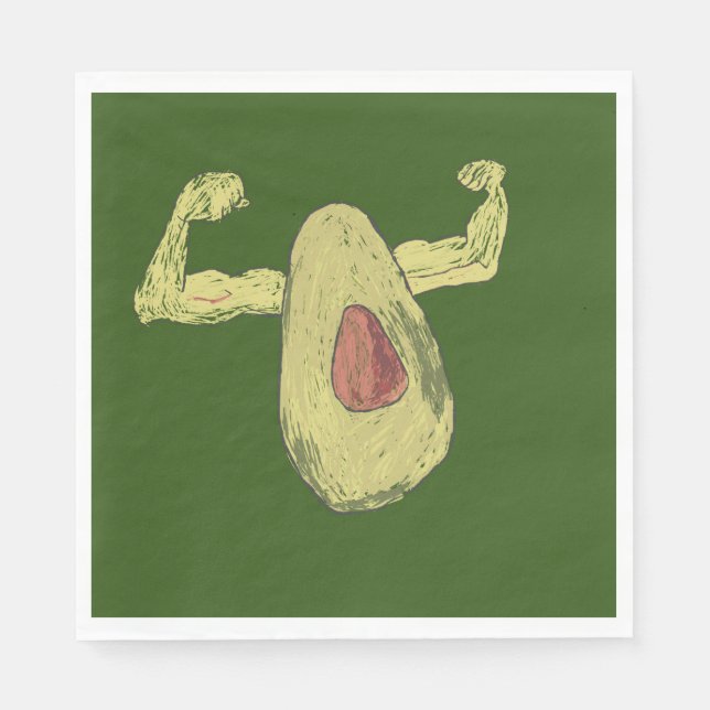 Muscled Avocado Napkin (Front)