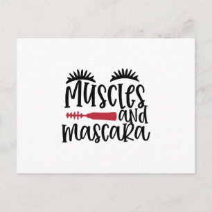 Muscles and mascara design- Makeup quote Postcard