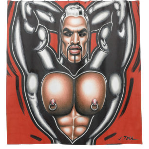 Muscles in Rubber Shower Curtain