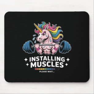 Muscles Installing Unicorn Weightlifting Bodybuild Mouse Mat