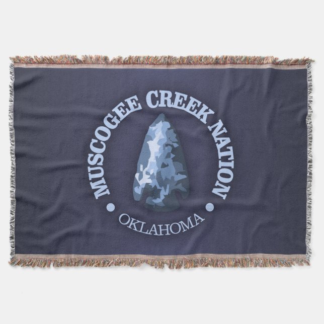 Muscogee Creek Nation (arrowhead) Throw Blanket (Front)