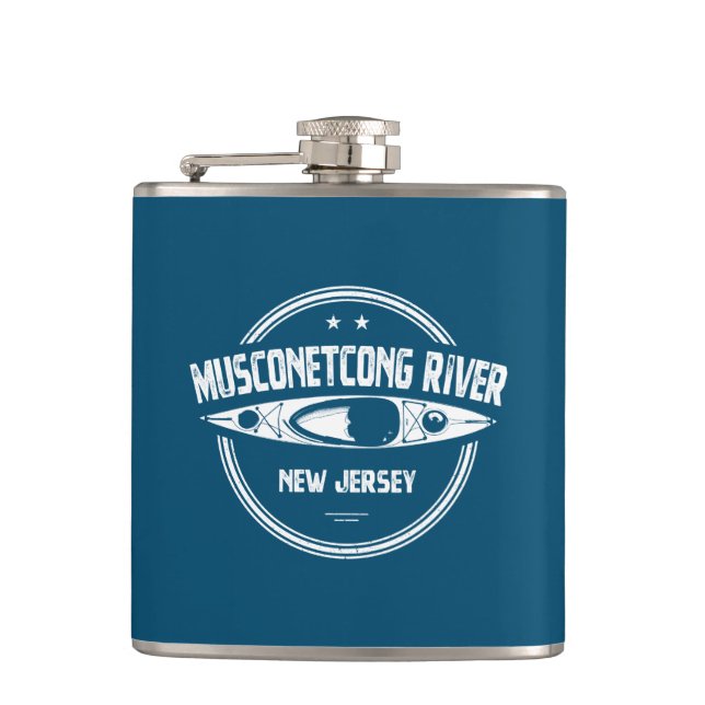 Musconetcong River New Jersey Kayaking Hip Flask (Front)