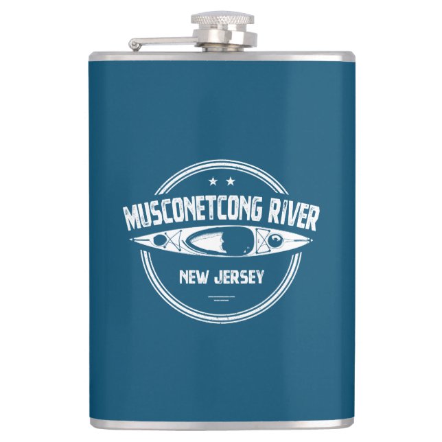 Musconetcong River New Jersey Kayaking Hip Flask (Front)