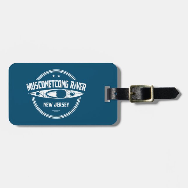 Musconetcong River New Jersey Kayaking Luggage Tag (Front Horizontal)