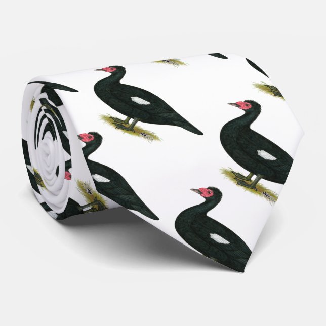 Muscovy Black Drake Tie (Rolled)