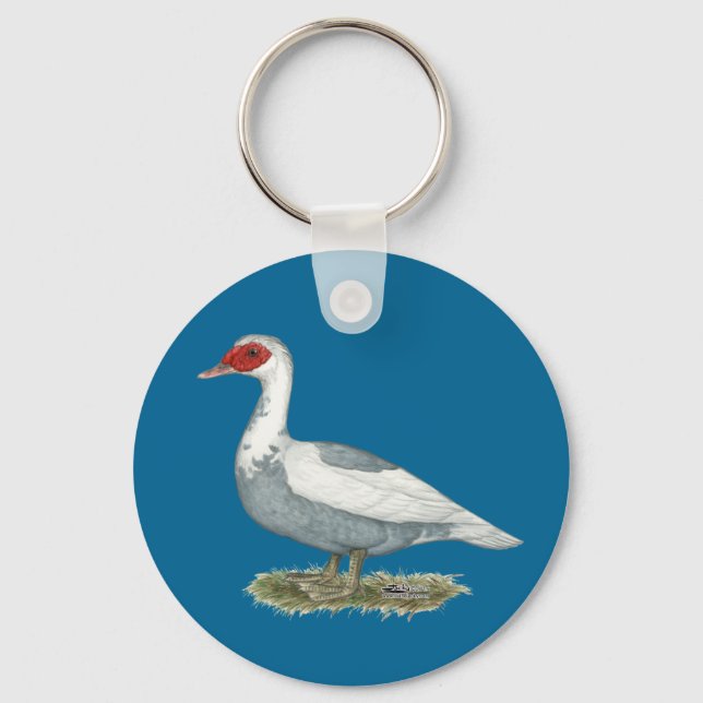 Muscovy Blue Pied Duck Key Ring (Front)