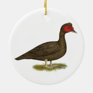 Muscovy Drake Chocolate Ceramic Tree Decoration
