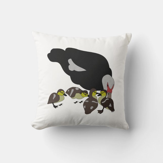 Muscovy Duck and Duckling Cushion (Front)