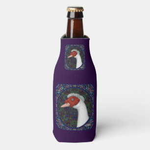 Muscovy Duck Head White Bottle Cooler
