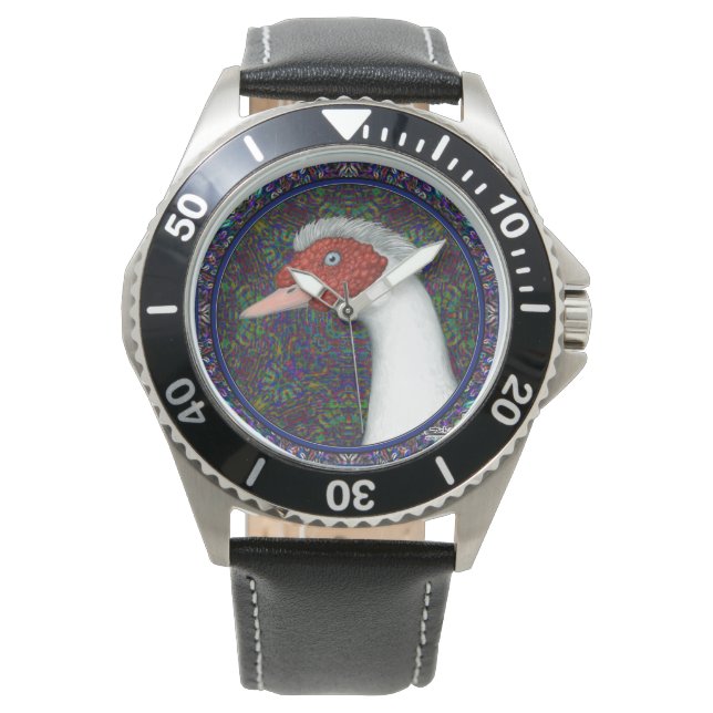 Muscovy Duck Head White Watch (Front)