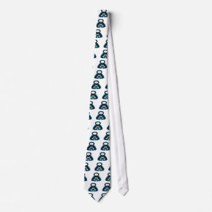 muscular angry kettlebell mascot tie