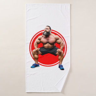 Muscular Bearded Bath Towel Set